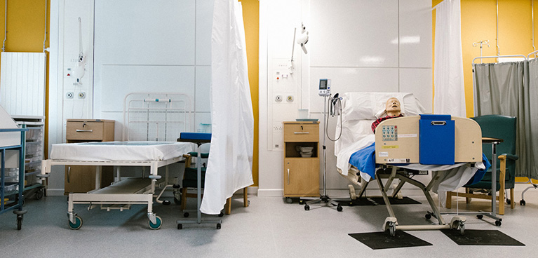 Mock hospital ward at the CU Scarborough campus