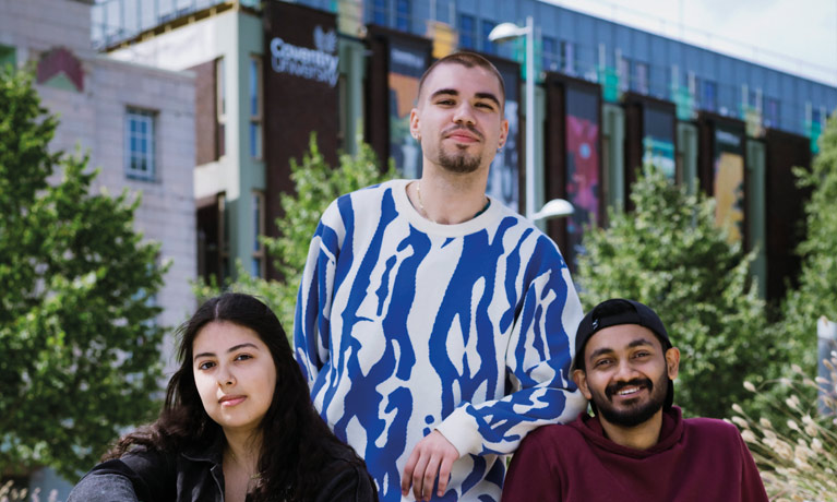 A group of students on campus.