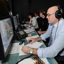 simulation centre staff tracking events on computers