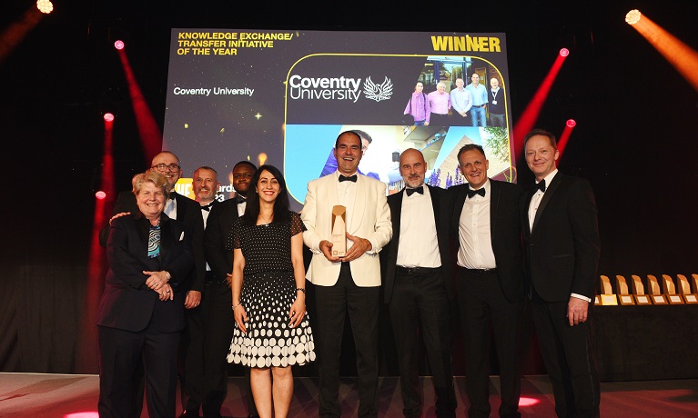 nine people at the Times Higher Education awards