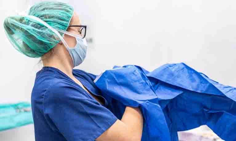 Nurse dressed in PPE