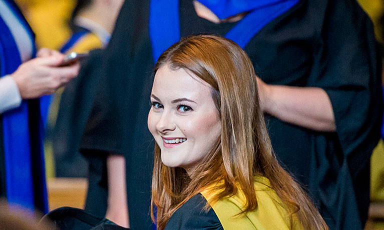 Graduate at the graduation ceremony